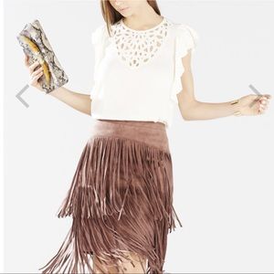 BCBGMaxAzria Haidee Flutter-Sleeve Embroidered Top